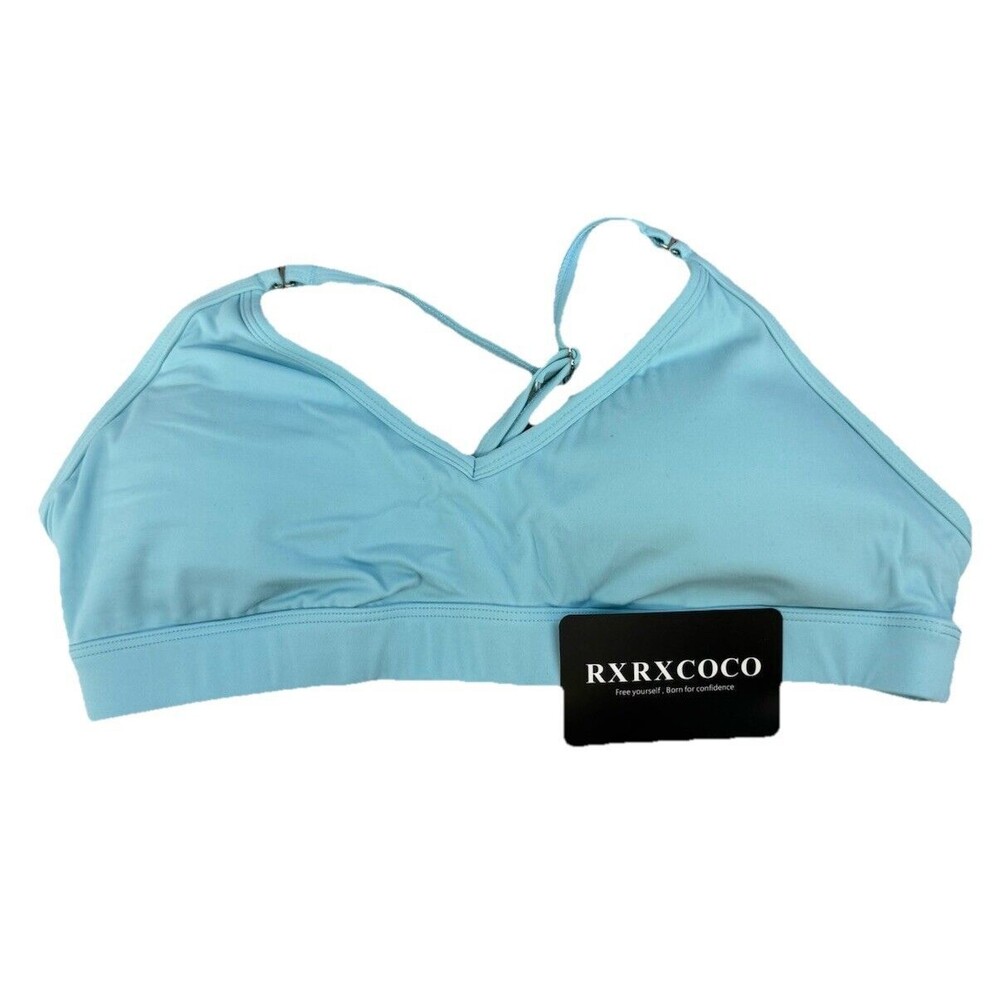 RXRXCOCO Sports‎ Bra for Women Spaghetti Strap Large, Light Blue NWT